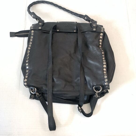 Patricia Nash Black Italian Leather Cazorla Backpack Handbag Stud Garment Flower - Picture 3 of 15